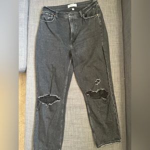 A&F Curve Love Ultra High Rise The Ankle Straight 30/10R Black